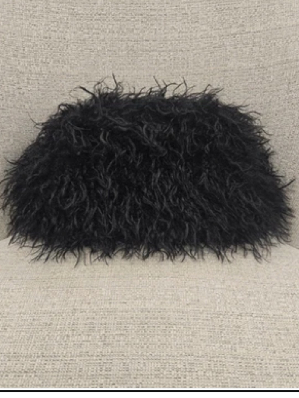 Haute Hippie Black Curly Faux Fur Clutch W Chain